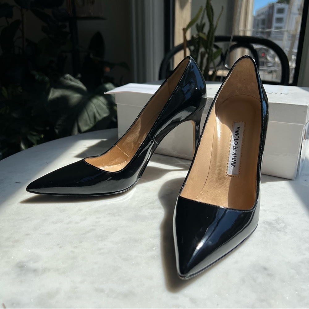 Manolo Blahnik BB PATENT - Black 36.5